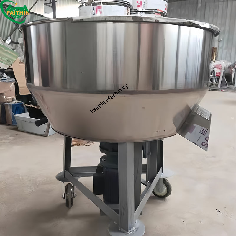Dog Food Flat Mouth Blender Chemical Powder Pellet Mixer Thickened Stainless Steel Vertical Flat Mouth Mixer