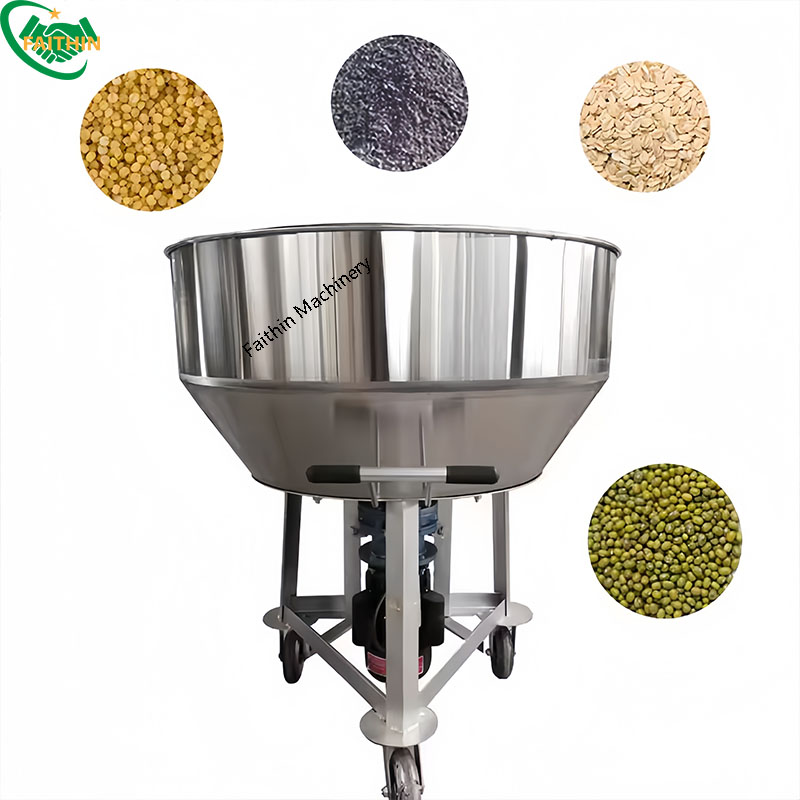 Dog Food Flat Mouth Blender Chemical Powder Pellet Mixer Thickened Stainless Steel Vertical Flat Mouth Mixer