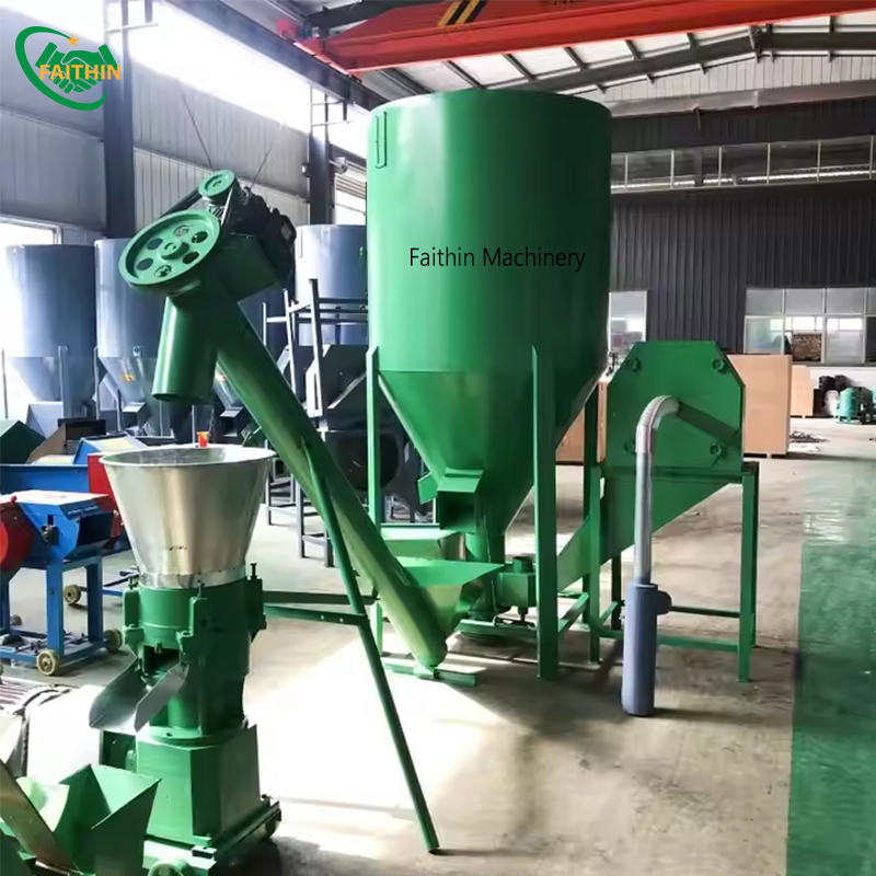 1-2 Ton Poultry Feed Pellet Production Line Suitable For Farm Use Livestock Animal Feed Processing Line